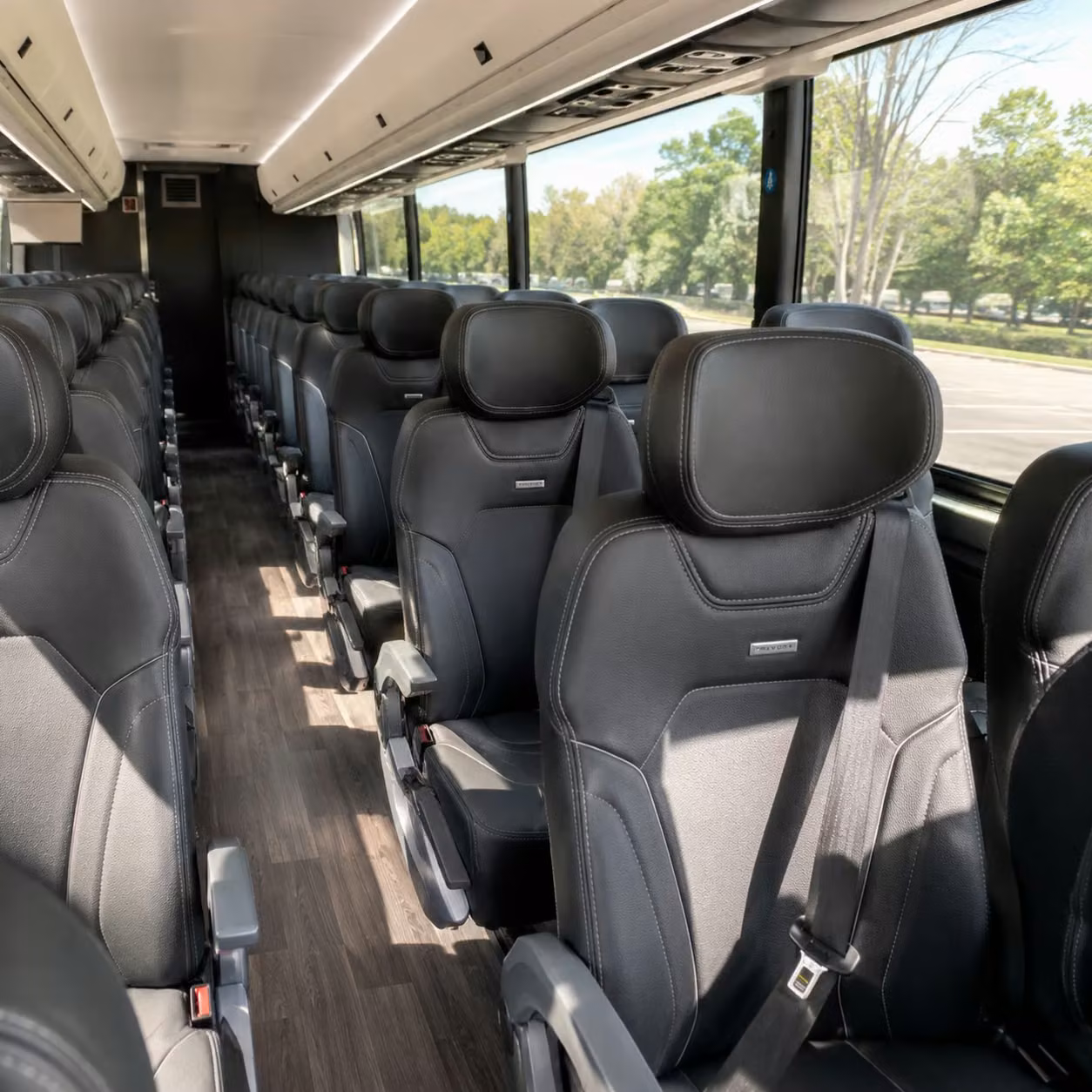 56 passenger charter bus interior